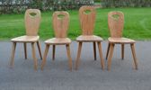 4 Hemmagjorda stolar. signerade & daterade 1965 & 1967.