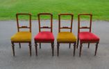 4 Stolar. Mahogny, Nyrenässans, 1800/1900-talet.