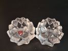 4 Ljusstakar, 2 Hallon & 2 Kotten. Orrefors.