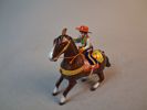 Plårleksak. "Cowboy med häst", Litograferad plåt, Haji, Japan.