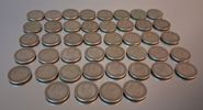 55 Stycken 1 Kronor. Silverhalt 40%, 307gram, 1942-1950.