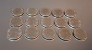 15 Stycken 2 Kronor. Silverhalt 40%, 210gram, 1950.
