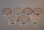 7 Stycken 2 Kronor. Silverhalt 80%, 105gram, 1910, 1930, 1931, 1934 & 1939.
