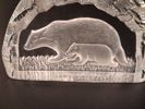 PAUL ISLING. 10 Glasblock/skulptur, Djurmotiv, WWF Svenskt glas.