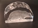 PAUL ISLING. 10 Glasblock/skulptur, Djurmotiv, WWF Svenskt glas.