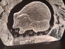 PAUL ISLING. 10 Glasblock/skulptur, Djurmotiv, WWF Svenskt glas.