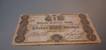 Privatbanksedel, Skånes Enskilda Bank, Fem Riksdaler, 1857.