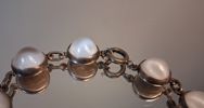 Collier, armband & örhängen, 1 par, silver med Cabochslipade månstenar, 63gram. Mattsson & Olsson, Malmö, 1950-talet.