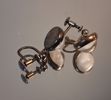 Collier, armband & örhängen, 1 par, silver med Cabochslipade månstenar, 63gram. Mattsson & Olsson, Malmö, 1950-talet.