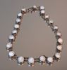 Collier, armband & örhängen, 1 par, silver med Cabochslipade månstenar, 63gram. Mattsson & Olsson, Malmö, 1950-talet.