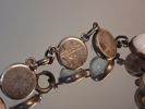 Collier, armband & örhängen, 1 par, silver med Cabochslipade månstenar, 63gram. Mattsson & Olsson, Malmö, 1950-talet.