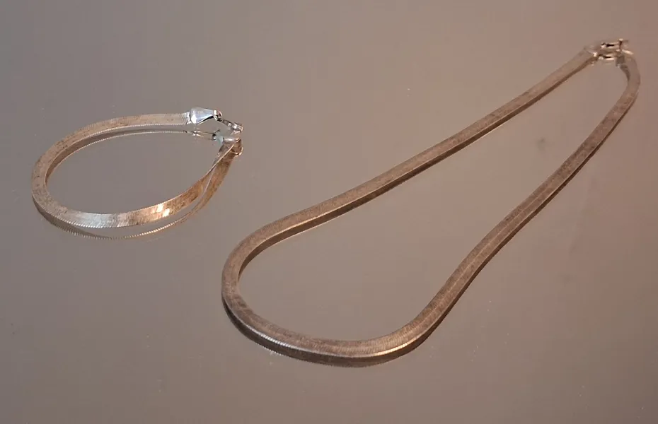 Collier & Armband, sterlingsilver, 14gram.