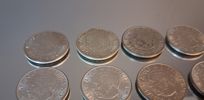 11 Stycken 2 Kronor. Silverhalt 40%, 154gram., 1954-1959.