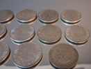 11 Stycken 2 Kronor. Silverhalt 40%, 154gram., 1954-1959.