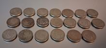 22 Stycken 1 Kronor. Silverhalt 40%, 153gram.