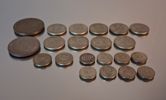 Diverse mynt. Mestadels silverhalt 40%, 91gram.