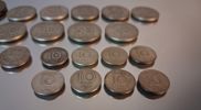 Diverse mynt. Mestadels silverhalt 40%, 91gram.