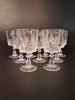 9 Vinglas. "Diamond" Cristal d`Arques. Fransk.