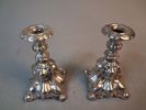 Ljusstakar, 1 par, nysilver, Rokoko-stil, 1900-talet.