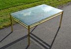 Soffbord. Gulmetall & glasskiva.