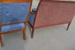Soffa & fåtölj. Empire-stil, omklädda.