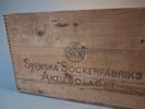 Trälåda. Svenska sockerfabriken. Aktiebolaget. Bitsocker.