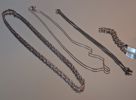 3 Halsband, armband & fickur, silver 118,5gram inkl urverk.