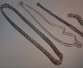 3 Halsband, armband & fickur, silver 118,5gram inkl urverk.