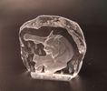 PAUL ISLING. 10 Glasblock/skulptur, Djurmotiv, WWF Svenskt glas.