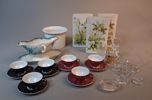 Diverse porslin, glas & keramik. Bl.a såskanna Gröna Anna.