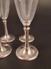 4 Champagneglas. "Cosi Tabellini 95" Pewter, Italien. Tenn & glas.