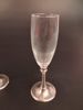 4 Champagneglas. "Cosi Tabellini 95" Pewter, Italien. Tenn & glas.
