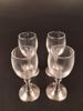 4 Snapsglas "Cosi Tabellini 95" Pewter. Italien, Tenn & glas.