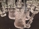 Diverse spritglas, bricka & ljusstakar.