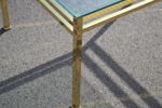Soffbord. Gulmetall & glasskiva.