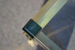 Soffbord. Gulmetall & glasskiva.