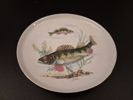 5 Assietter. fisk motiv. porslin. Carl Petri.