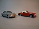 2 Plåtbilar. Opel Rekord & MGA, Japan.