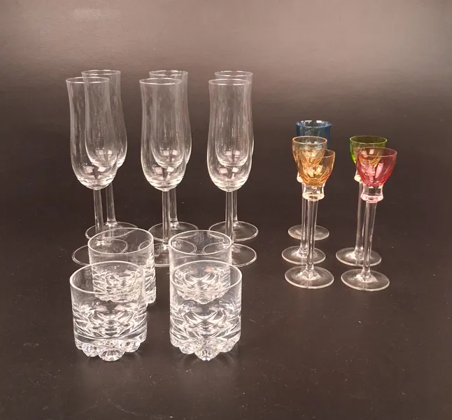 Diverse glas. Bl.a 4 Whiskyglas "Erik", Orrefors.