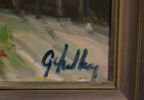 GÖTE LUNDBERG. Olja på duk, "Sittande figurer", signerad.