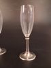 4 Champagneglas. "Cosi Tabellini 95" Pewter, Italien. Tenn & glas.