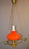 Taklampa. Mässing & glas, 1900-talet.