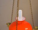 Taklampa. Mässing & glas, 1900-talet.