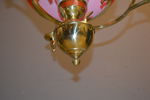 Taklampa. Mässing & glas, 1900-talet.