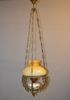 Taklampa. Mässing & glas, 1900-talet.
